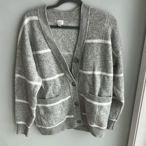A New Day Grey and White Button Up Sweater. Size Small.